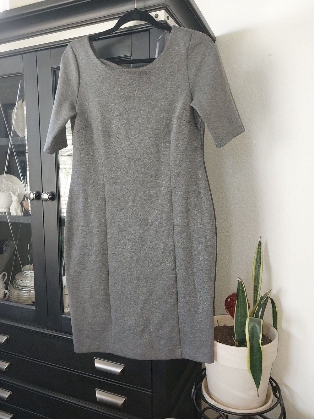Banana Republic Gray Midi Sheath Dress